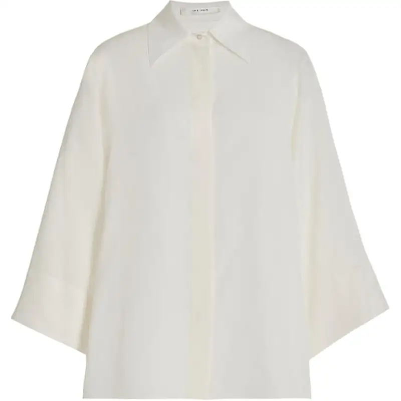 THE ROW Shirts Women's White Lapel Moderate Shirt
