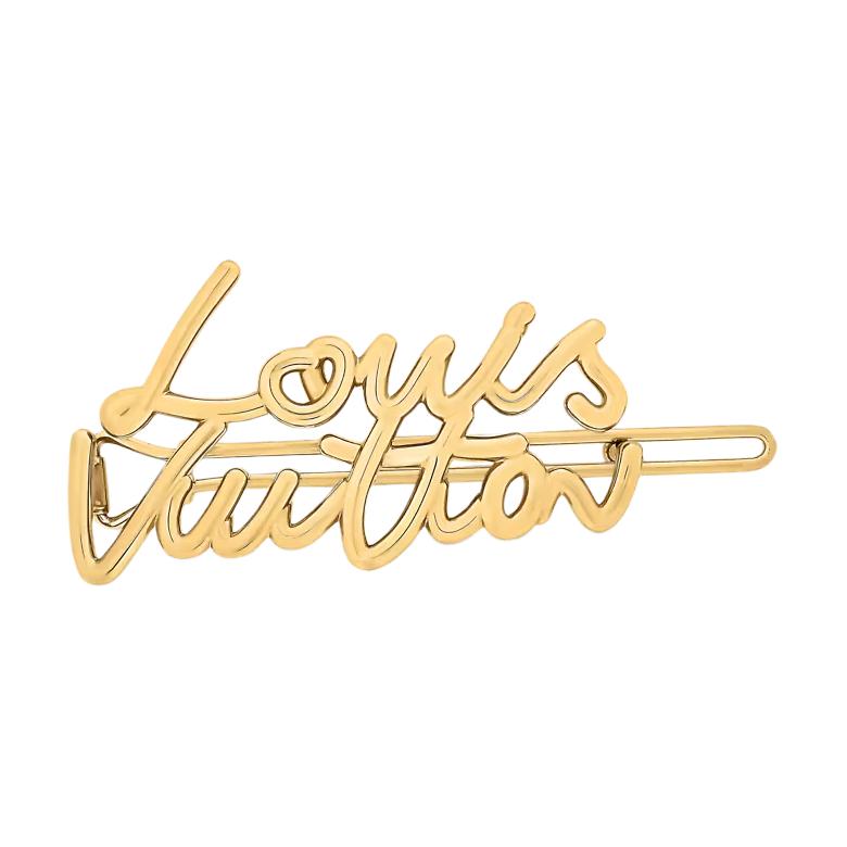 Женская заколка Louis Vuitton С логотипом (золотая)