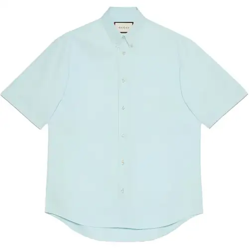 GUCCI Shirts Men's Sky Blue Pointed Collar Moderate Other