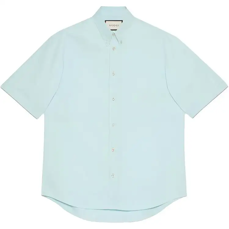 GUCCI Shirts Men's Sky Blue Pointed Collar Moderate Other