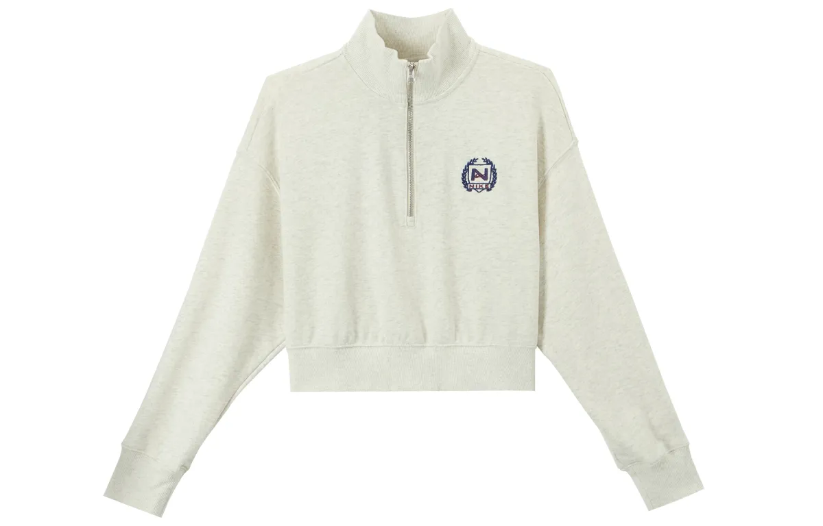Nike Sweatshirts Women's Oat Stand Collar Moderate Regular