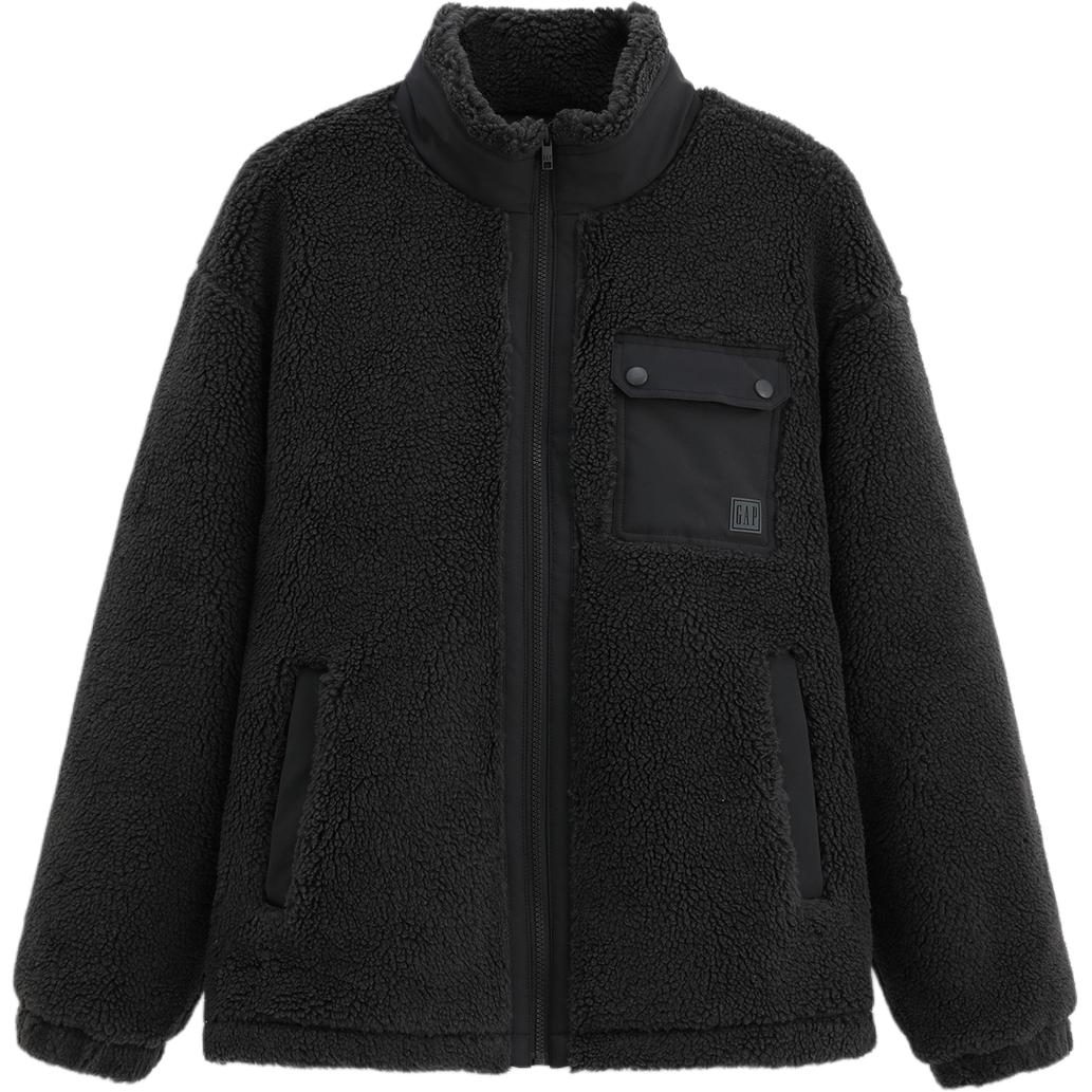 Мужская куртка GAP Fleece Jacket (черно-бежевая)