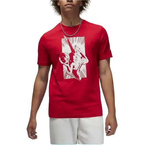 Jordan T Shirts Men's Red Crew Neck Moderate