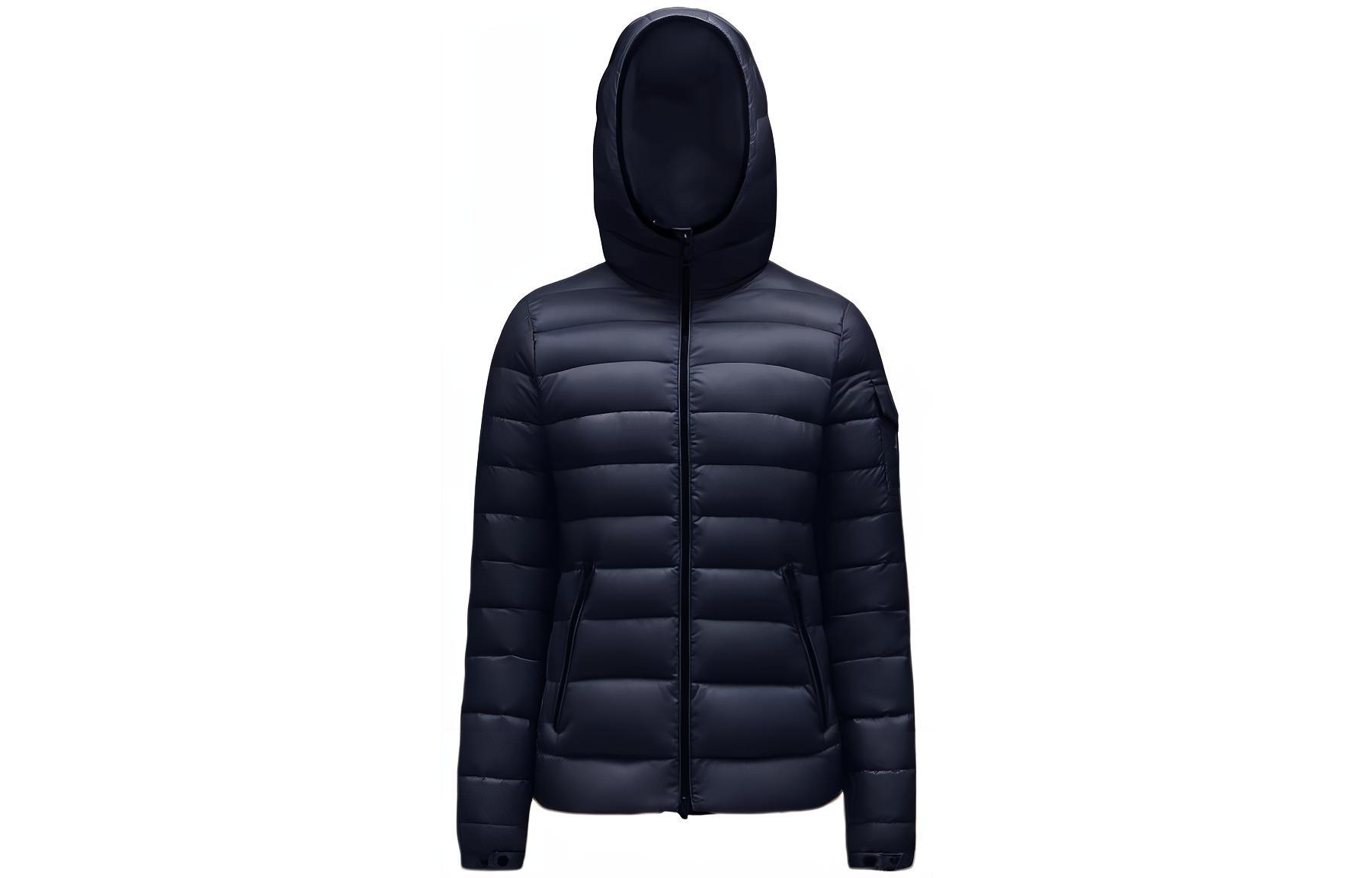 Женский пуховик Moncler Hooded Down (военно-морской синий)