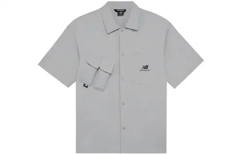 New Balance Solid color logo shirt men's gray