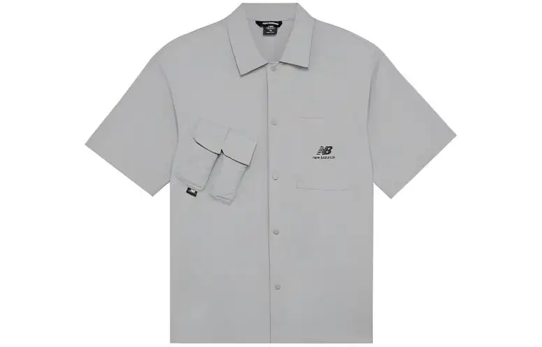 New Balance Solid color logo shirt men's gray