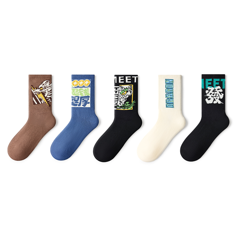 Primeet Crew Socks Fall Unisex 5 Pack