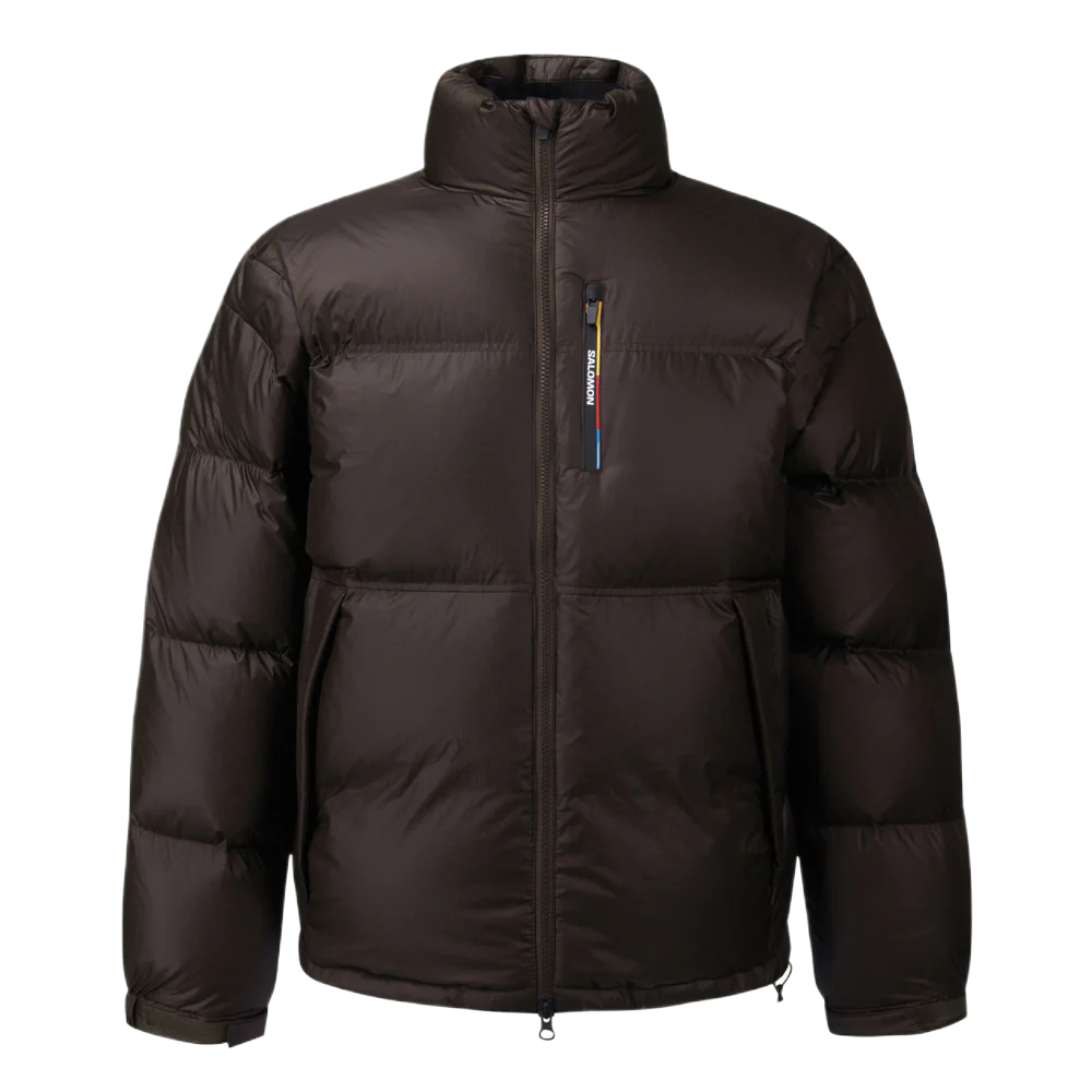 SALOMON Salomon Contour Crop Korean line 700 fluff goose down snow windproof, warm, comfortable and skin-friendly short bread down jacket, women's chocolate color
