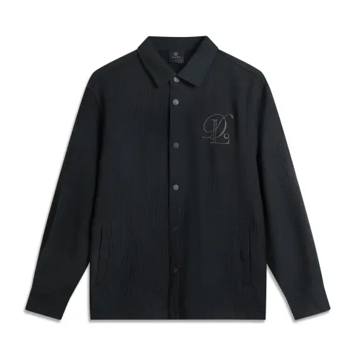 LiNing Wade series soft loose long-sleeved shirt with letter printing on the back, men's style