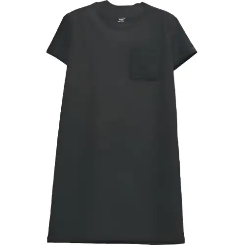 HERMES Short Sleeved Dresses Women's Black Crew Neck Moderate Mid Length