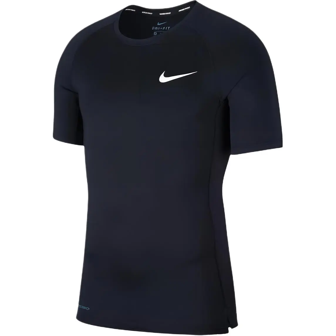 Nike T-Shirts Men's Black Crew Neck Moderate Straight Fit