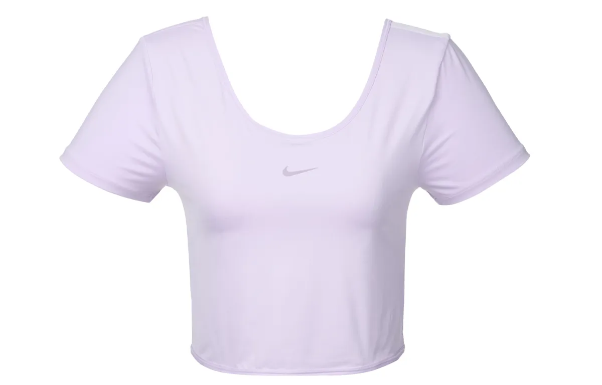 Nike One Classic Women's Dri-FIT Short-Sleeve Cropped Twist Top 'Lilac Bloom'