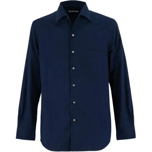 Loro Piana Shirts Men's Blue Lapel Moderate Other