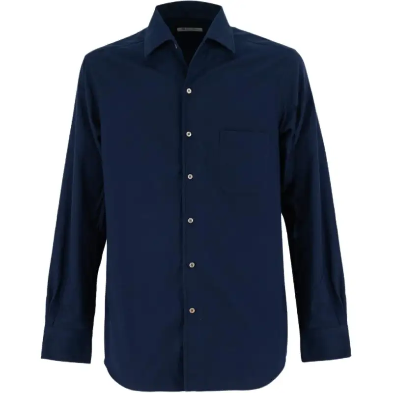 Loro Piana Shirts Men's Blue Lapel Moderate Other