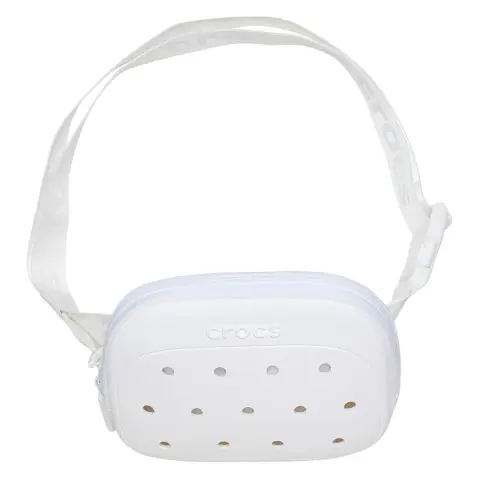 Crocs Letter Solid Color Design Fanny Pack Women's White