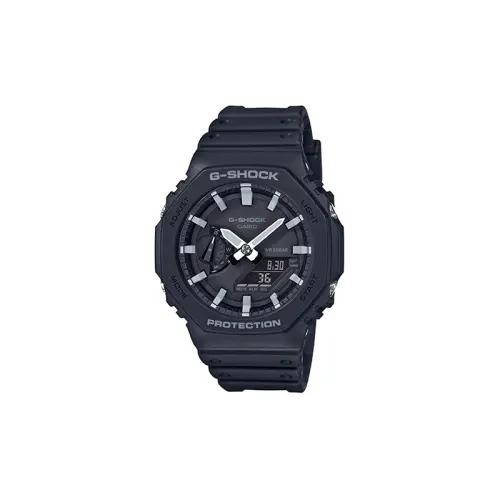 CASIO Men Liquid Crystal/Analog Dual Display Series Black Watch GA-2100-1APR