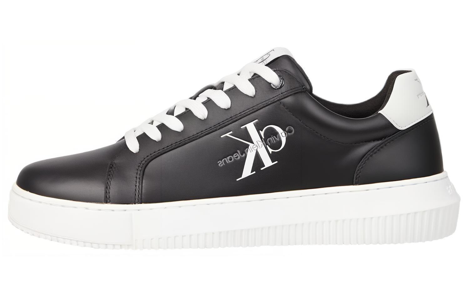 CKJ CALVIN KLEIN JEANS Кожа для отдыха Удобный низкий верх. панель обувь мужской стиль черный