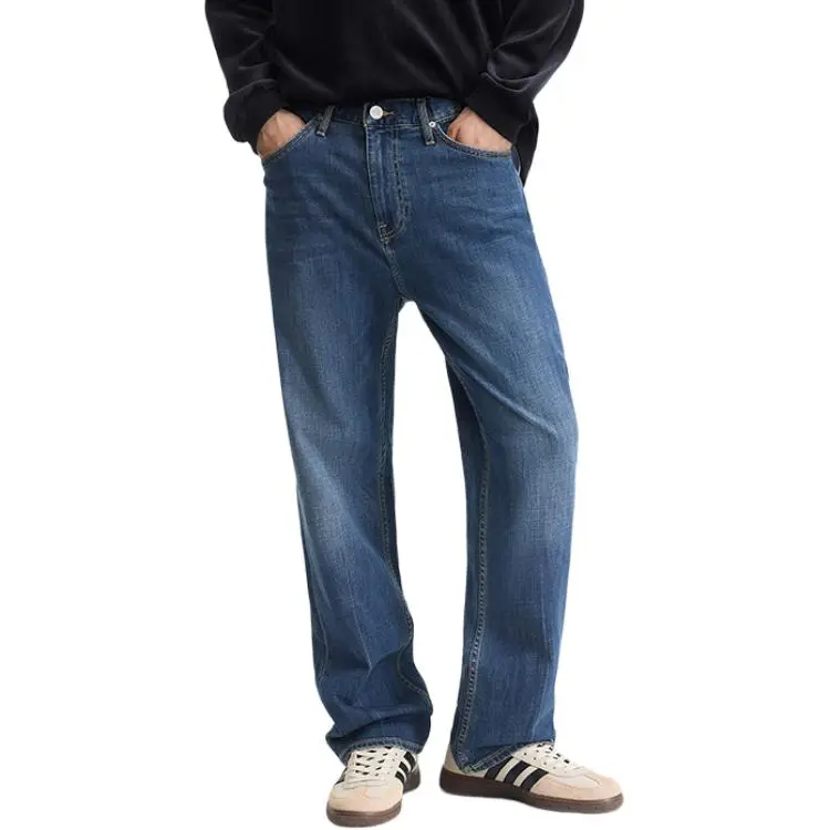 Lee Jeans Men's Dark Blue Moderate Wide Leg Pants