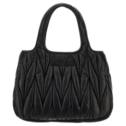 MIU MIU Lambskin Handbag Women's Black