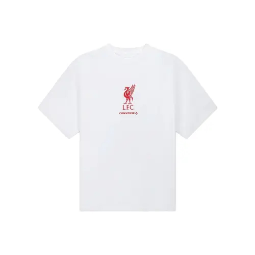 Converse T Shirts Men's White Crew Neck Moderate Straight Fit