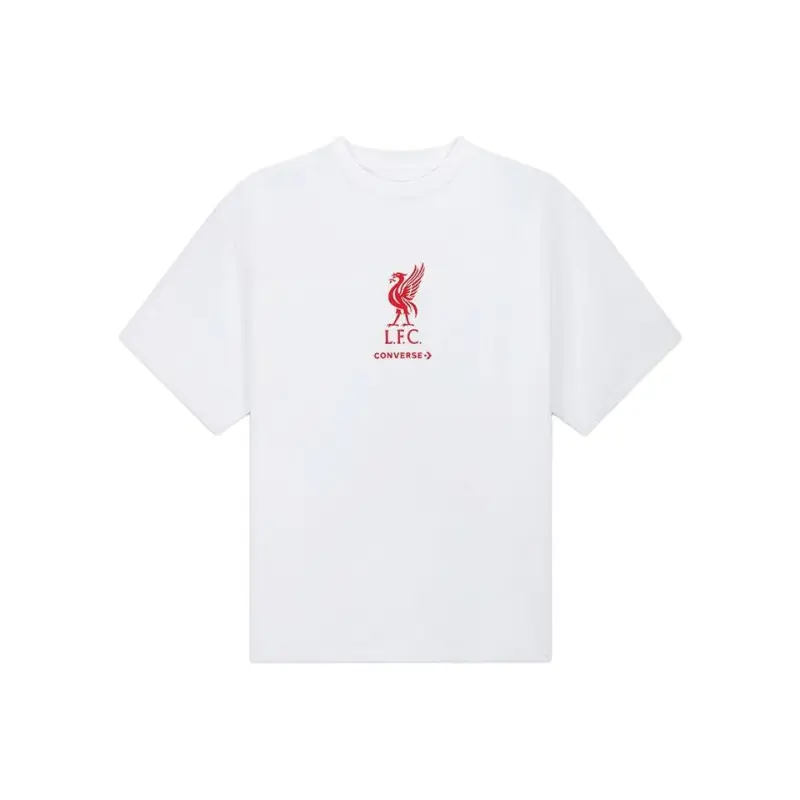 Converse T Shirts Men's White Crew Neck Moderate Straight Fit