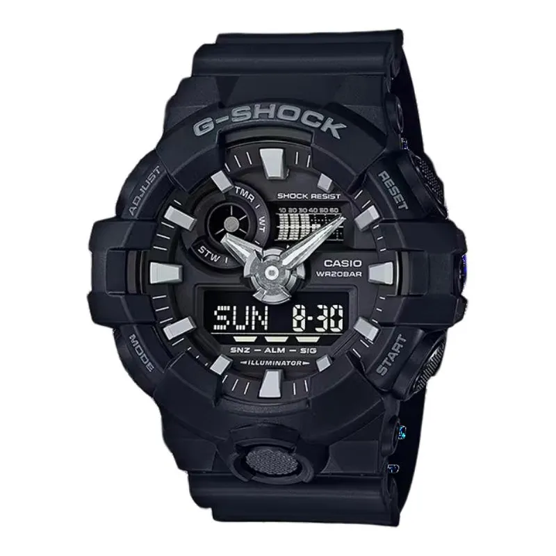 CASIO Men Liquid Crystal/Analog Dual Display Series Black Watch GA-700-1B