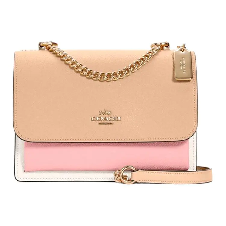 COACH Klare Leather Crossbody Bags Small Women's Light Khaki, Pink, White