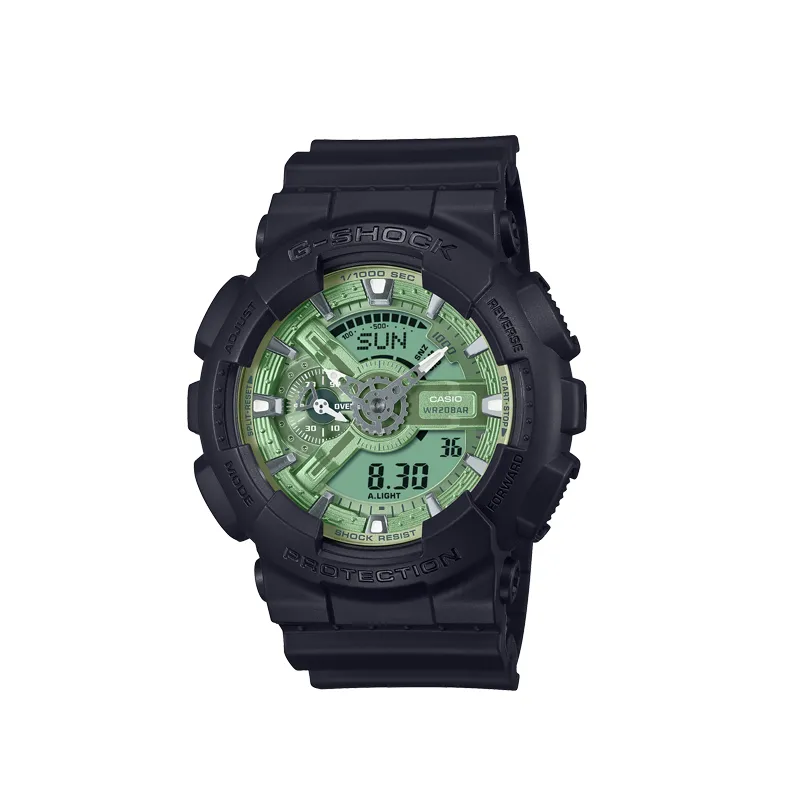 CASIO Unisex Liquid Crystal/Analog Dual Display Series Green Watch GA-110CD-1A3PR