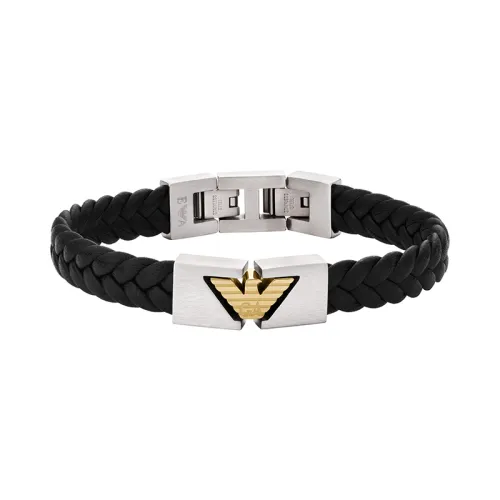 EMPORIO ARMANI Armani, woven trend two-color bracelet hip-hop style stainless steel, with your logo imprint, men's style