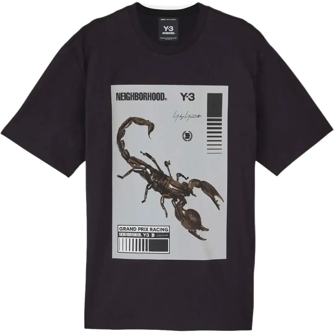 Y-3 X Neighborhood Graphic Printed Crewneck T-Shirt