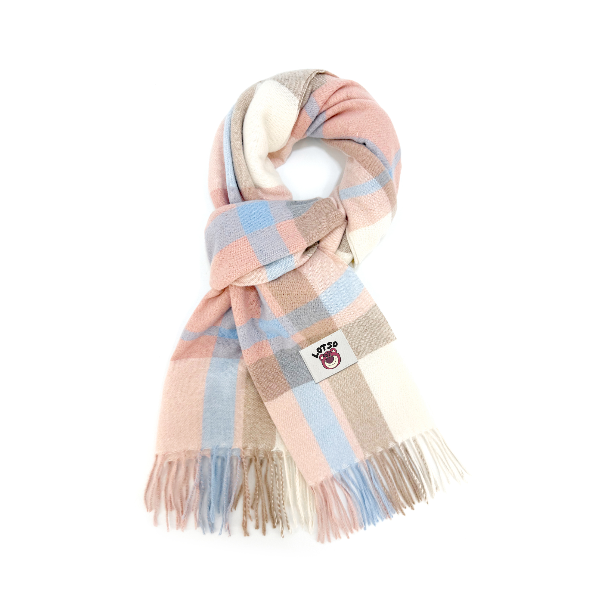 Disney Disney, demi-season soft classic design strawberry, fashionable universal cute keep warm velvet scarf for students for men and women, simple and elegant design, for beloved