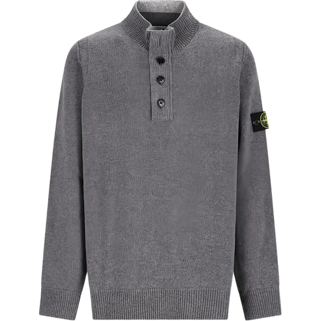 STONE ISLAND Sweaters Men's Gray Stand Collar Moderate