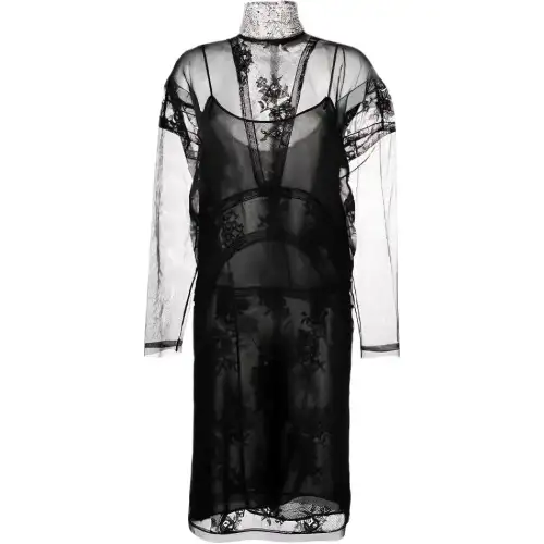 MIU MIU FW22 Long Sleeved Dress Women's Black
