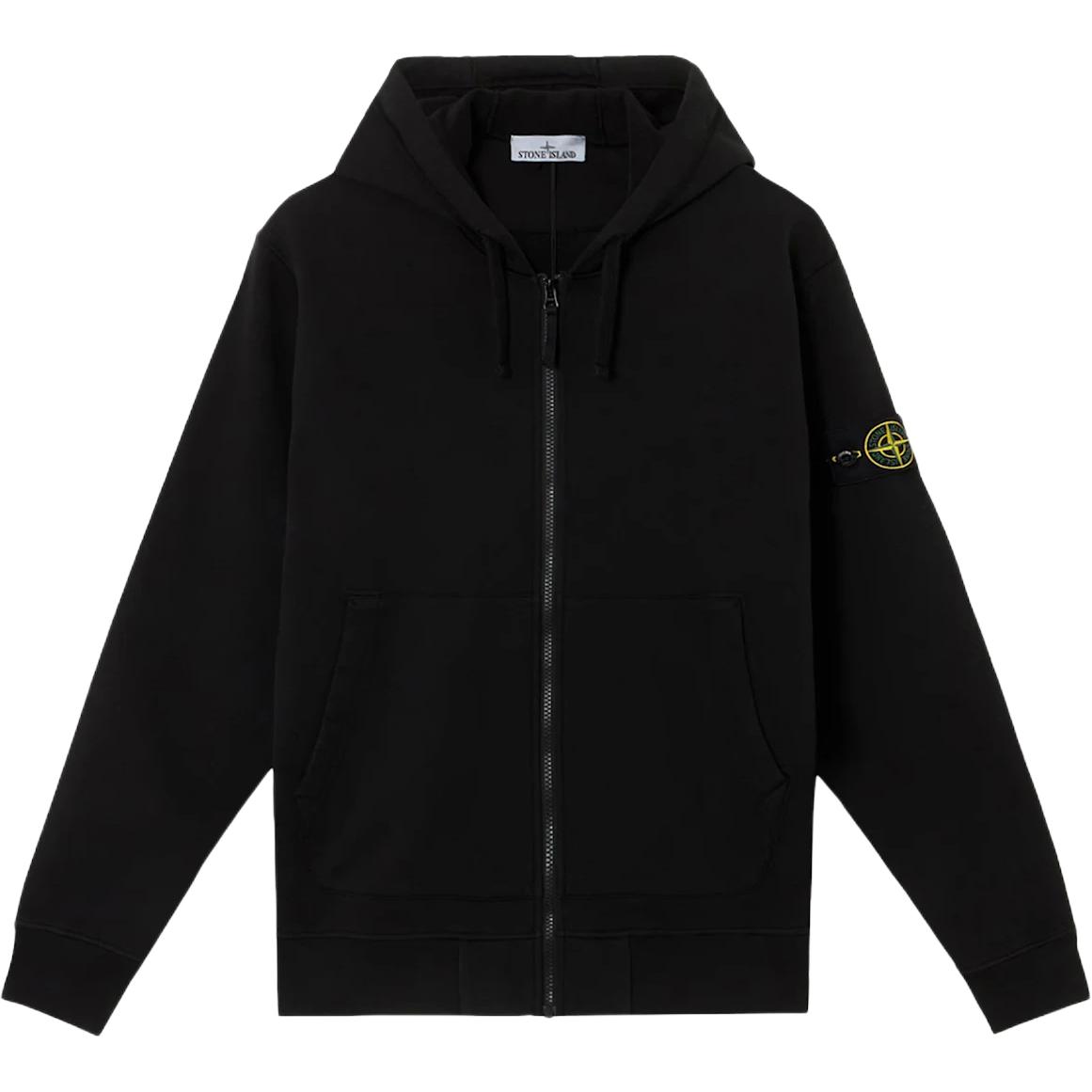 Мужское худи STONE ISLAND с молнией (серое)