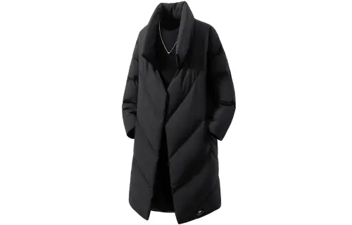 ZIAREL Winter retro base travel duvet, windproof warm long down jacket for men and women, American style, simple and elegant design, oversize, mid-length