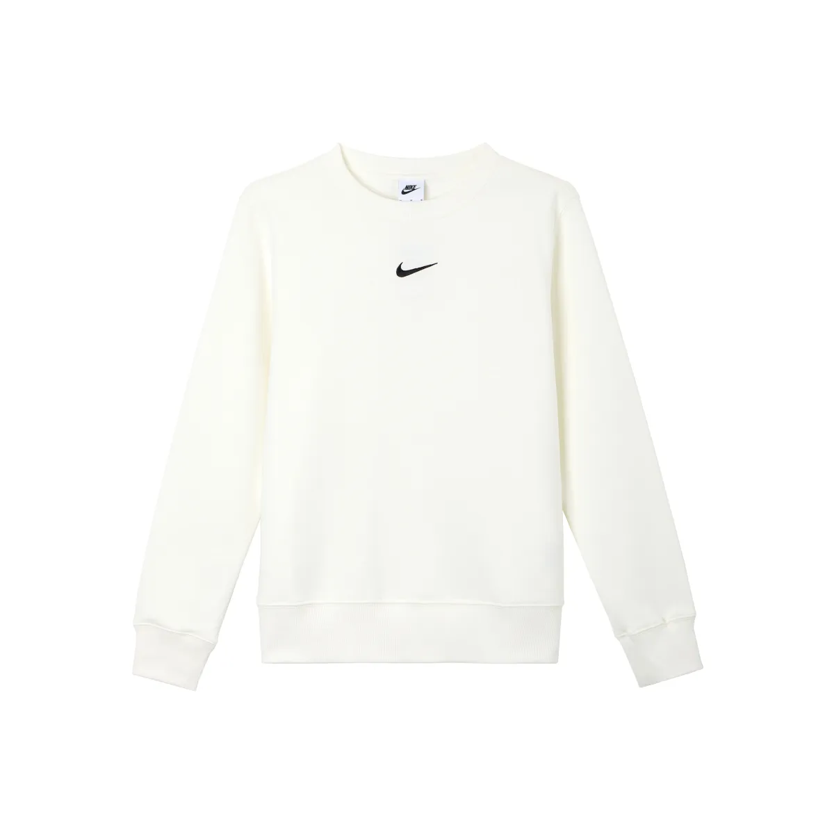 Nike Sportswear Phoenix Fleece Lined Crew Neck Athleisure Long Sleeved Sweatshirt Women's Canvas White/Black