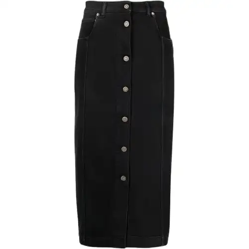 Golden Goose Denim Long Skirts Women's Black Moderate Mid Length Other