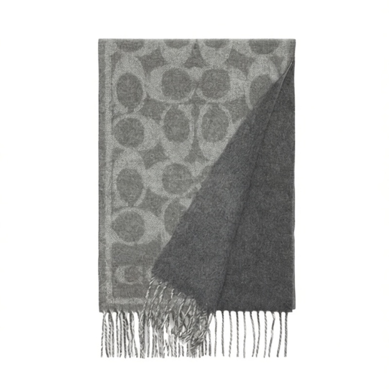Шарф COACH Classic Logo Scarf (серый)