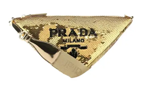 PRADA Leather Shoulder Bag, Crossbody Bag Women's Gold
