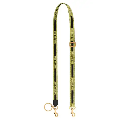 DIOR Embroidery Bag Straps Women's Black/Lime