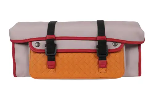 Bottega Veneta Nylon Fanny Pack Women's Gray & Pink & Orange & Red