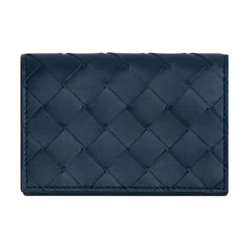 Bottega Veneta Cow Leather Card Holder Men's Dark Blue