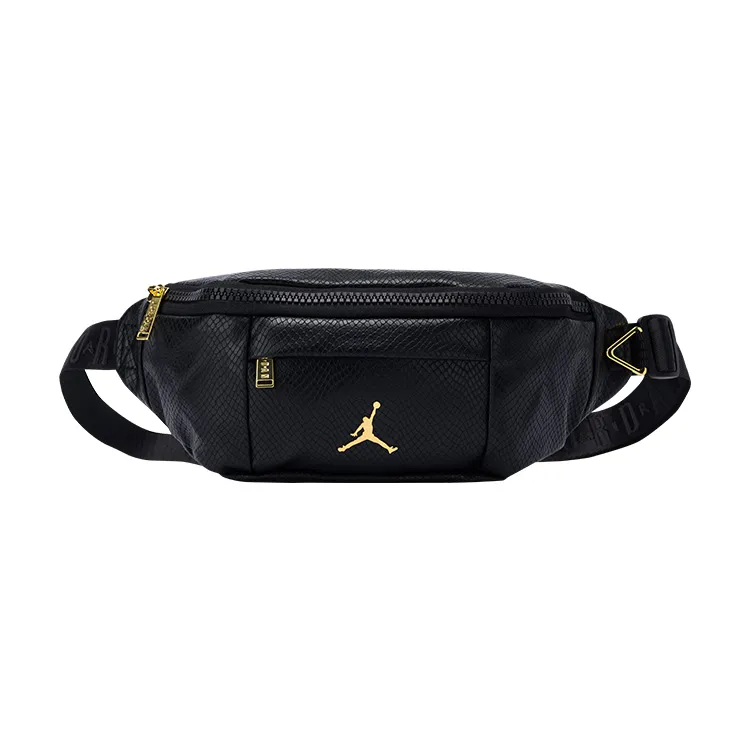 Jordan Polyester Composite Leather Crossbody Bag, Sling Bag, Fanny Pack Unisex Black