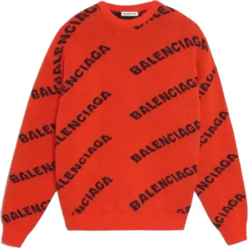 Balenciaga Sweaters Men's Red Crew Neck Moderate Other