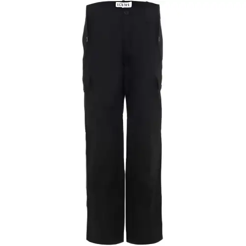 LOEWE Casual Pants Men's Black Moderate Straight Fit Pants