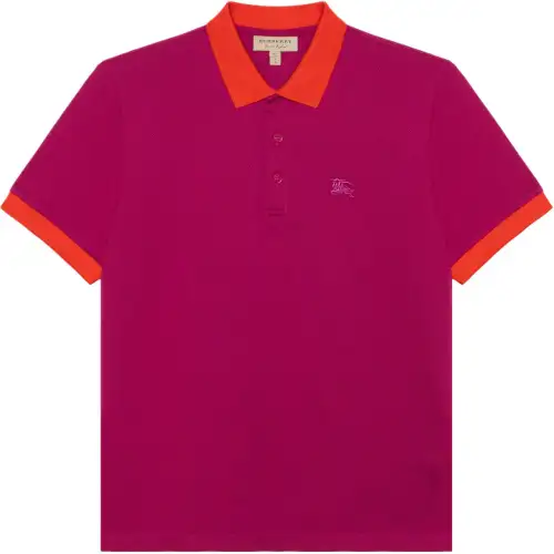 Burberry Polo Shirts Men's Pink Polo Collar Moderate Straight Fit
