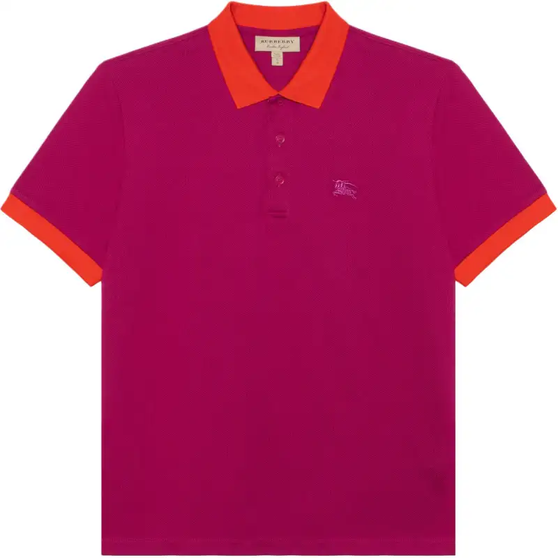 Burberry Polo Shirts Men's Pink Polo Collar Moderate Straight Fit