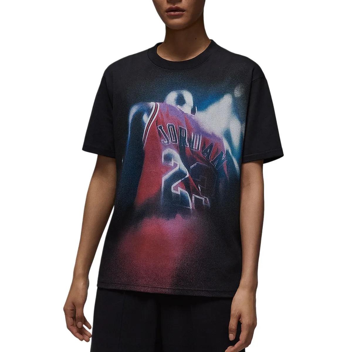 Jordan GFX T-Shirts Women's Black Crew Neck Moderate