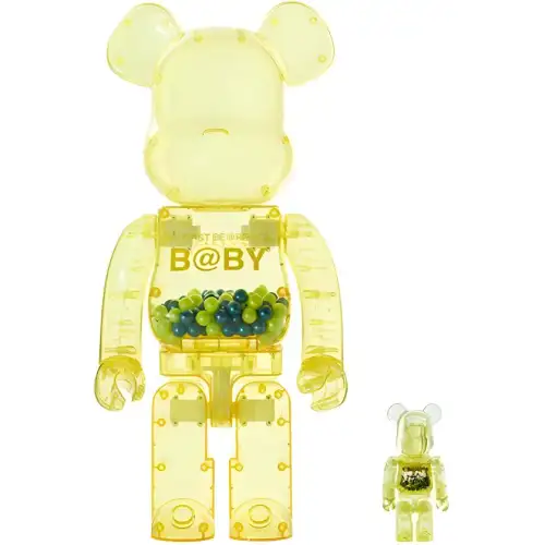 BE@RBRICK Qianqiu series, regional limited MY FIRST B@BY transparent yellow Qianqiu Innersect 2020 limited fashion doll