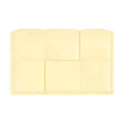 Bottega Veneta Intrecciato Sheepskin Card Holder Regular Women's Chamomile Yellow